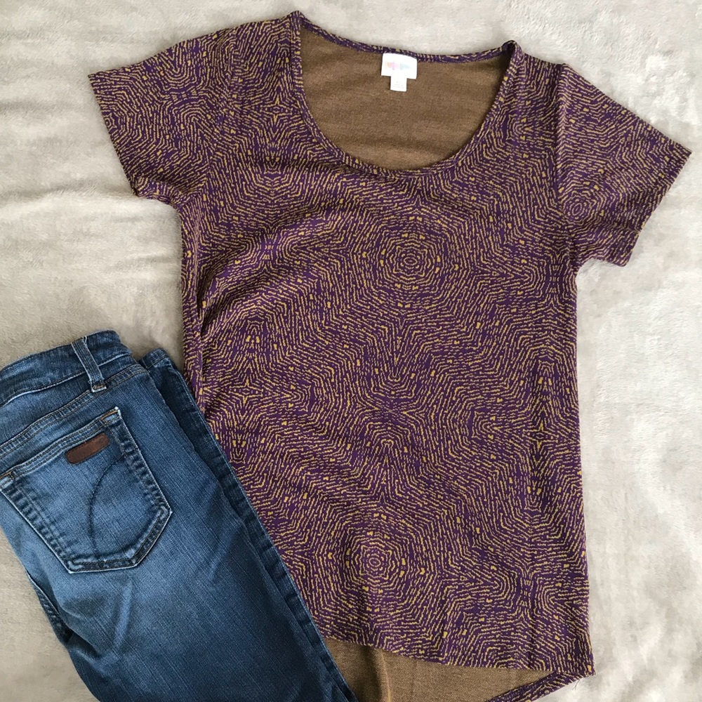 Purple and Gold LuLaRoe Classic T